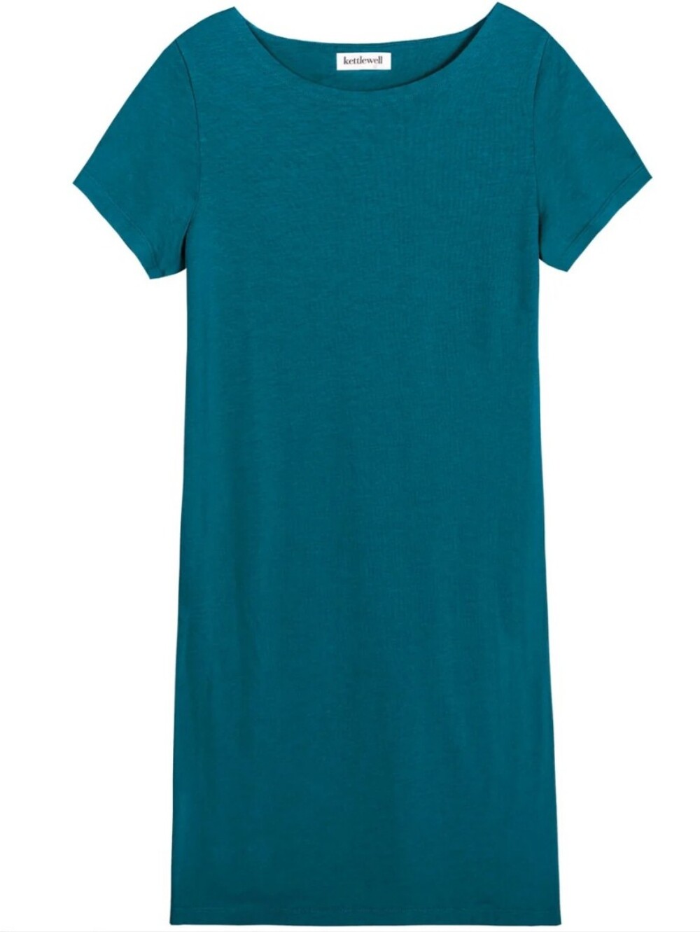 Kettlewell Cotton T-Shirt Dress In Grey Gray Teal Cap Sleeve Organic Cotton XL